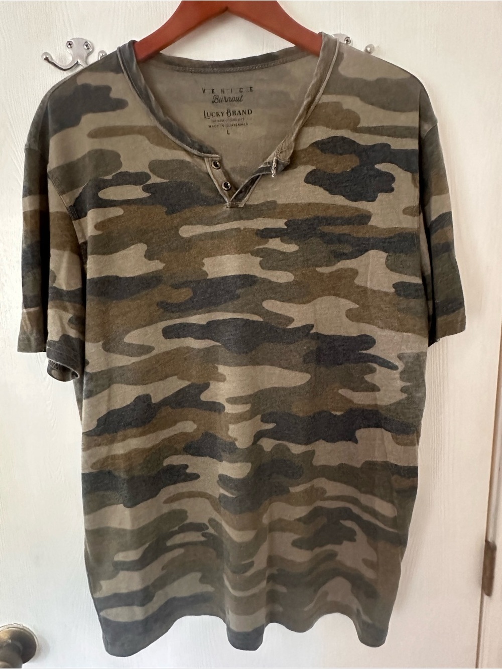 Lucky Brand Camo Short-Sleeve Tee - Olive Green